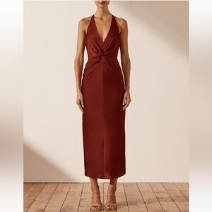 Shona Joy Luxe Twist Halter Dress